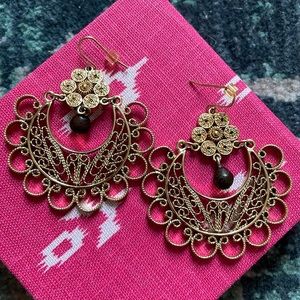 Gold chandelier earrings